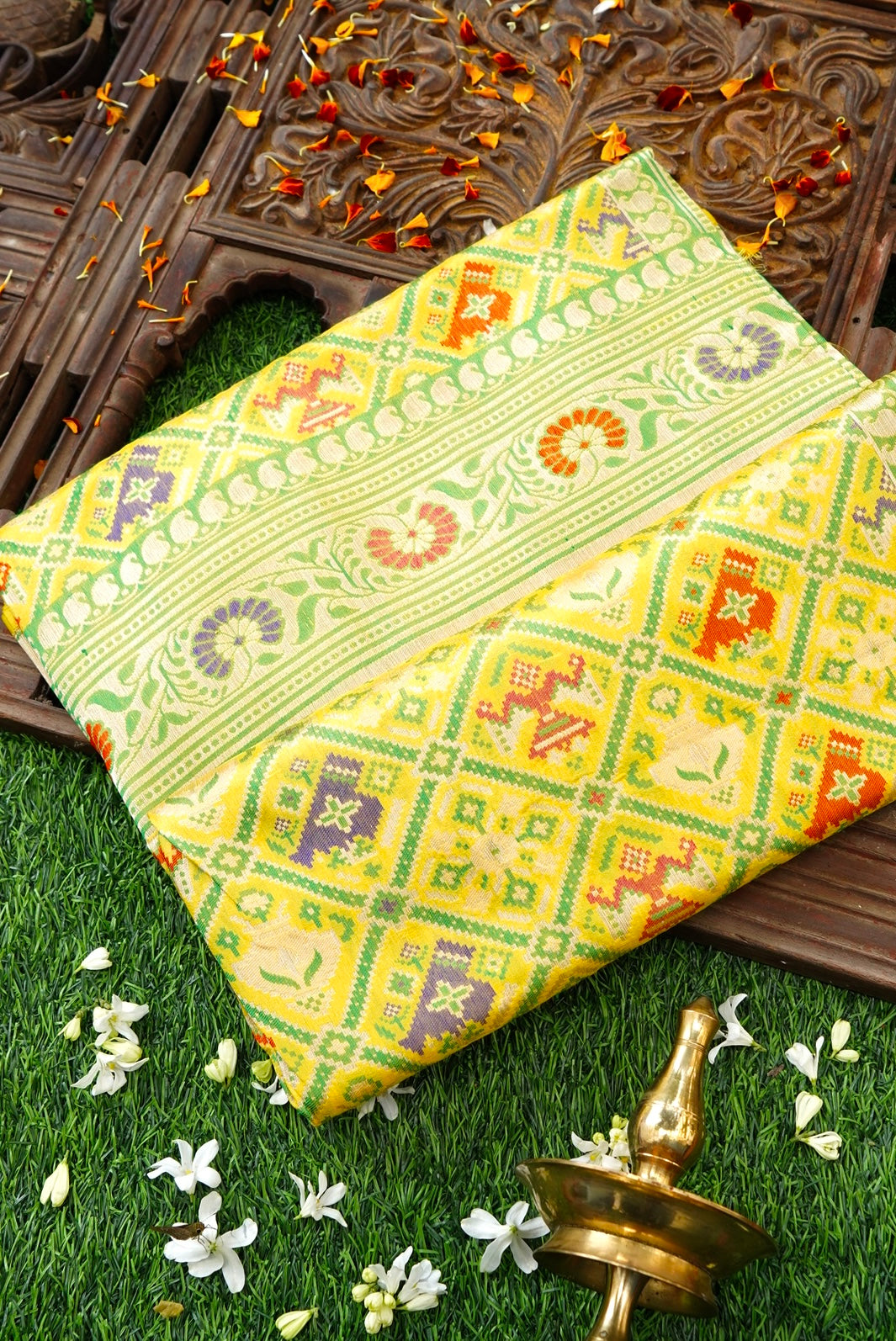 Handwoven Banarasi Katan Silk Patola Saree