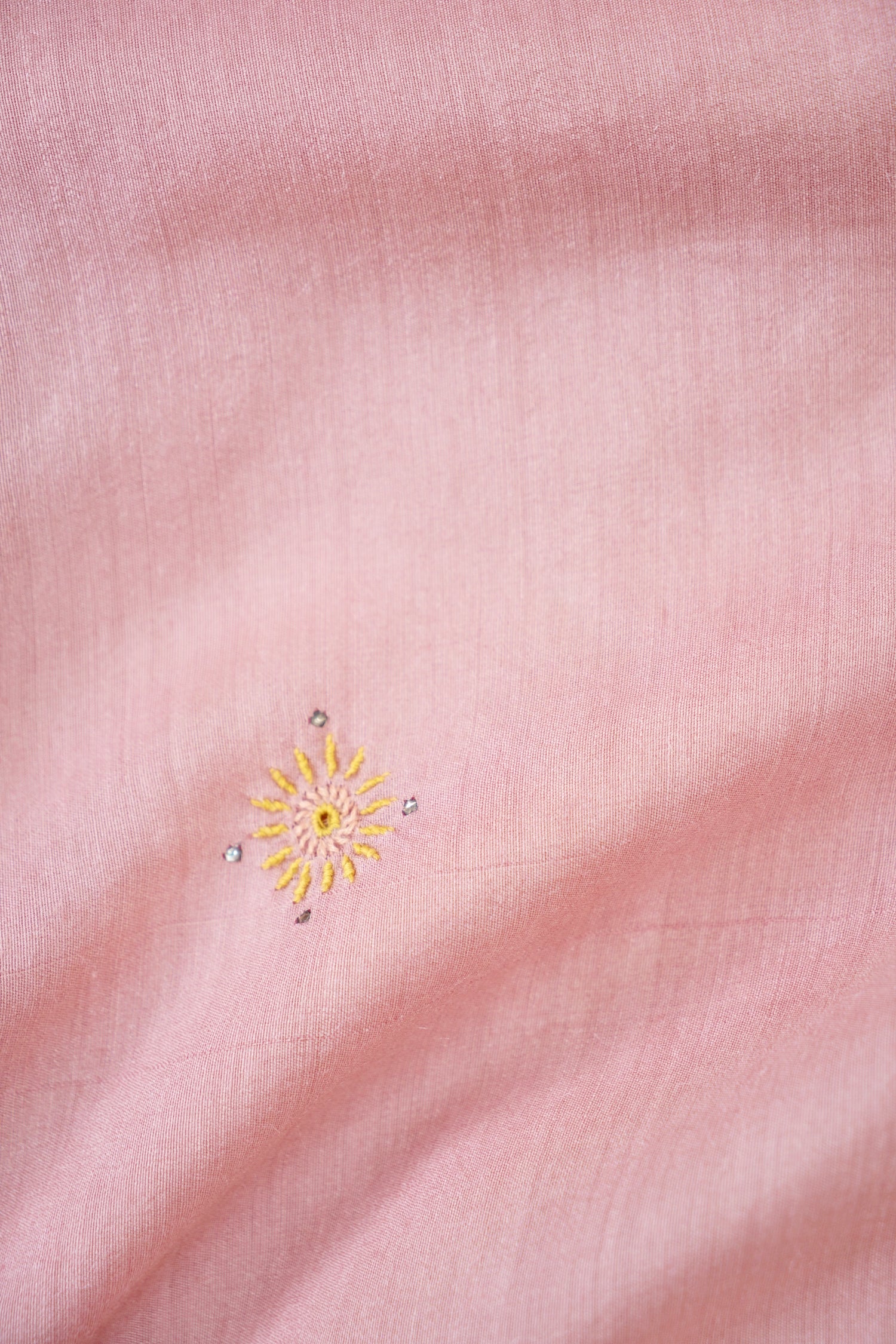 Chikankari Moonga Tussar Silk Saree in Pink