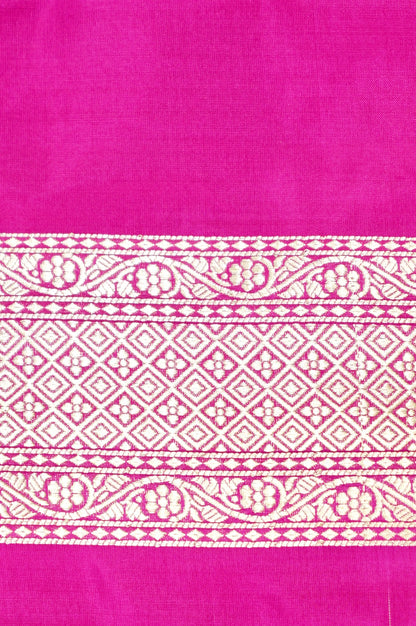 Handwoven Banarasi Katan Silk Rangkat Saree in Rani Pink