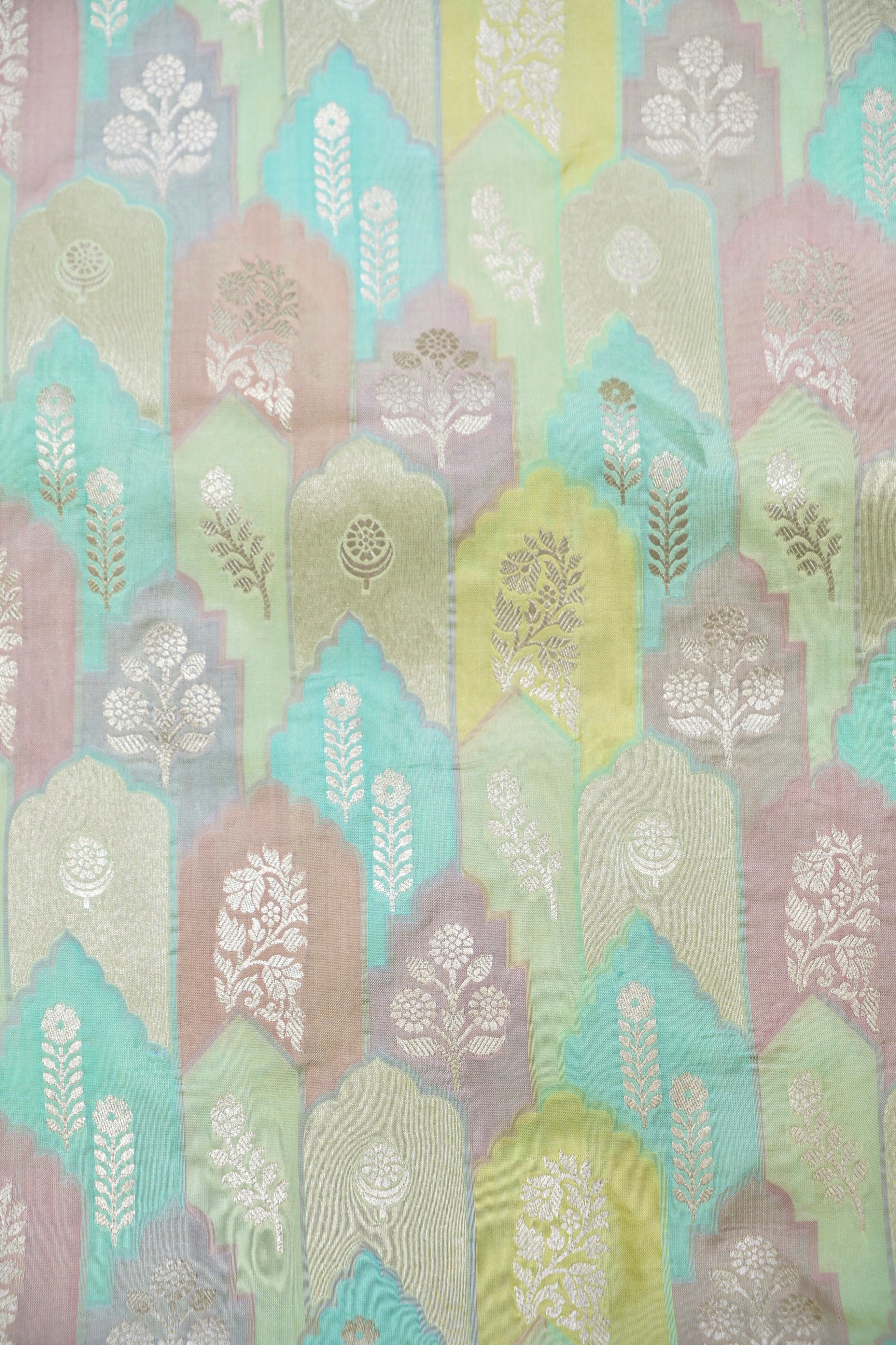 Handwoven Banarasi Katan Silk Rangkat Saree in Pista Green