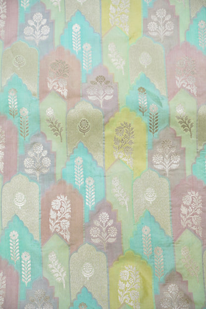 Handwoven Banarasi Katan Silk Rangkat Saree in Pista Green