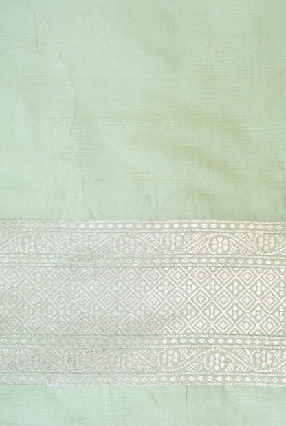 Handwoven Banarasi Katan Silk Rangkat Saree in Pista Green