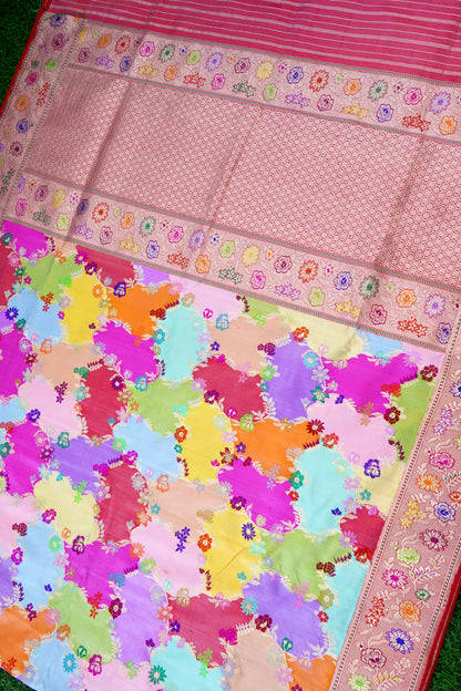 Handloom Banarasi Pure Katan Silk Dum Rangkat Kadwa Saree