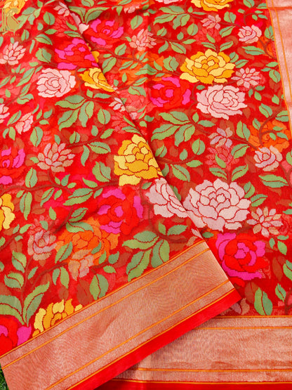 Handloom Banarasi Real Silver Zari Cotton Dupatta