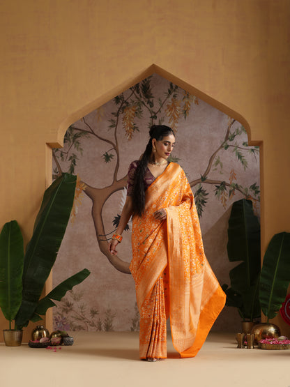 Handloom Banarasi Katan Silk Shikargah Saree