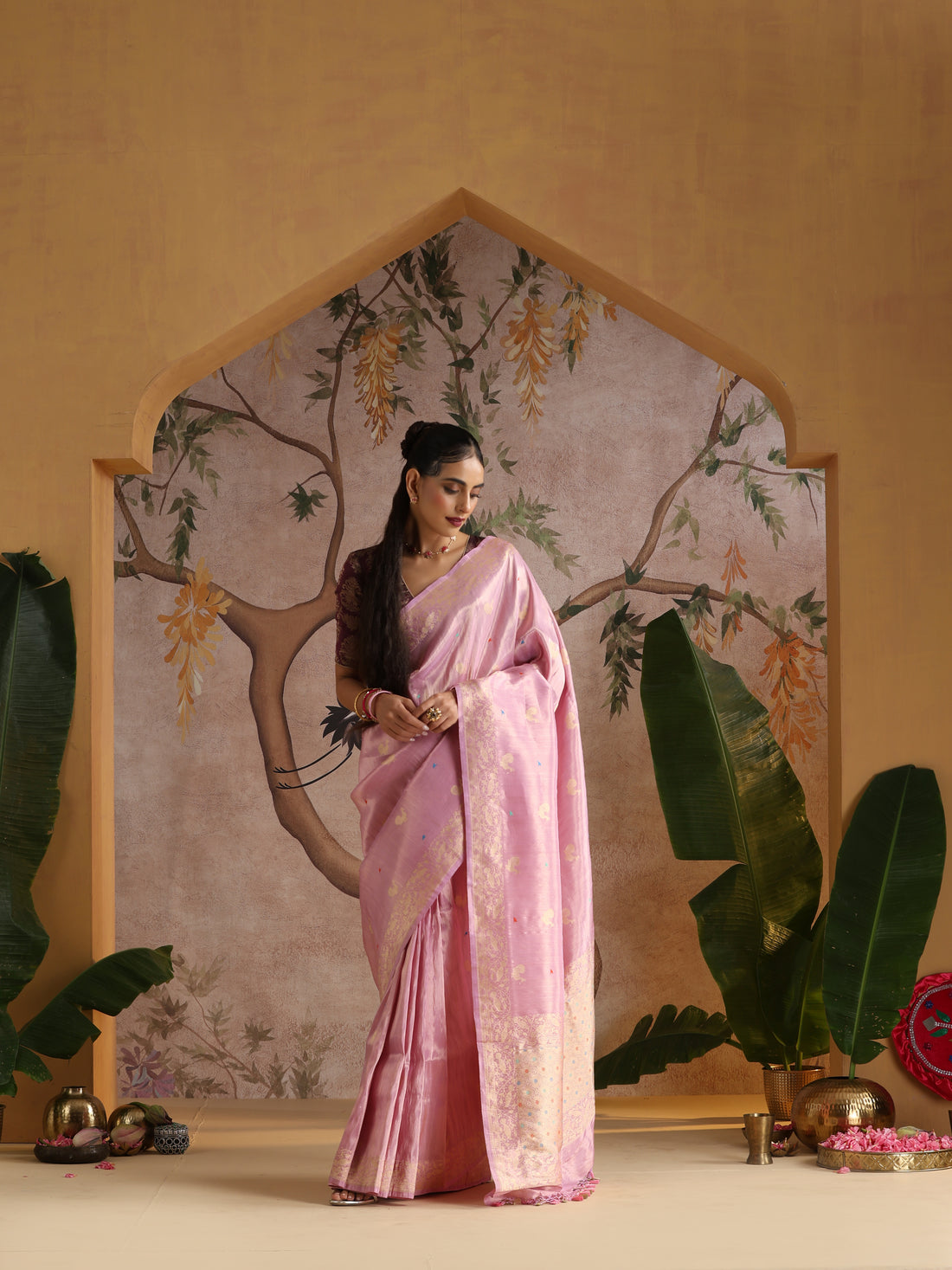Handloom Banarasi Pure Tissue Peacock Saree