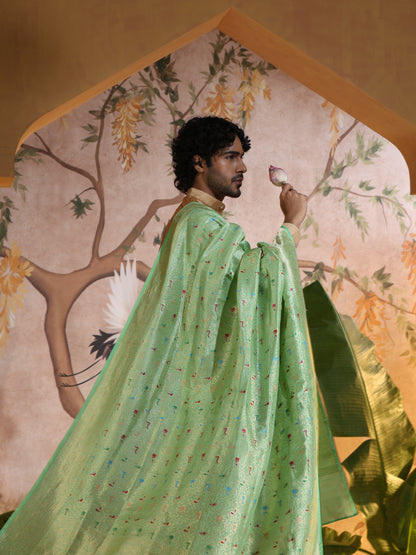 Handwoven Banarasi Katan Silk Shikargah Dupatta