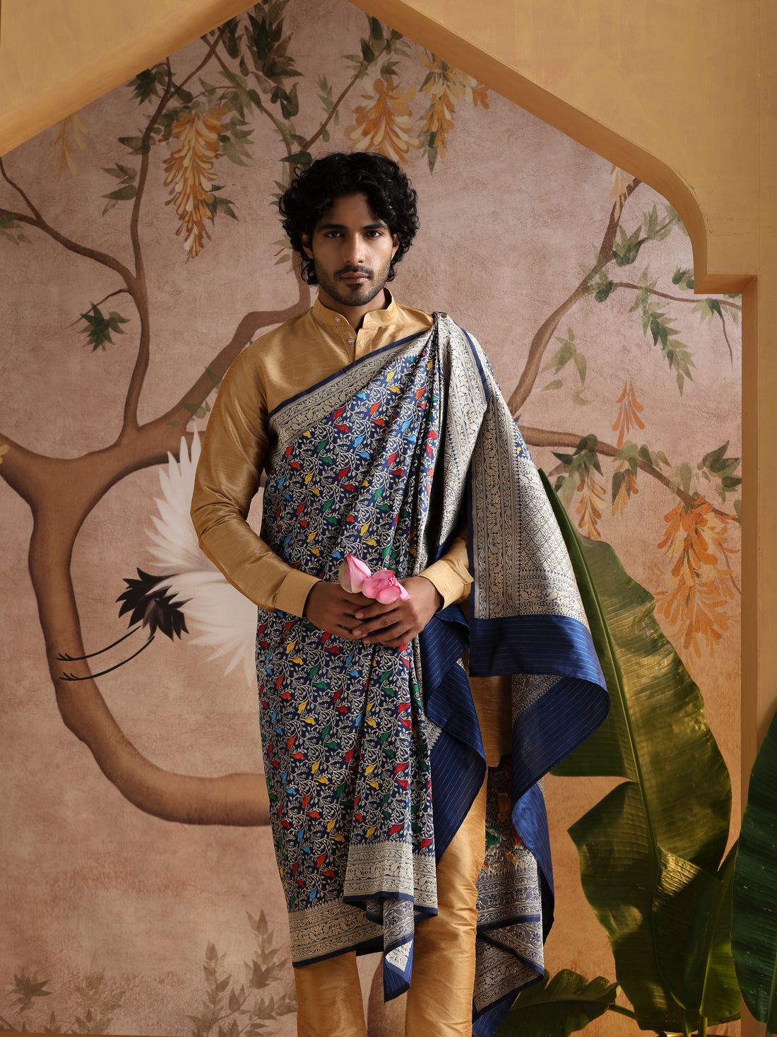 Handloom Banarasi Katan Silk Chidiya Dupatta