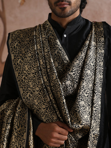 Handwoven Banarasi Katan Silk Shikargah Fabric