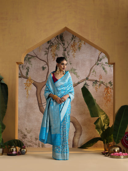 Handloom Banarasi Katan Silk Shikargah Saree