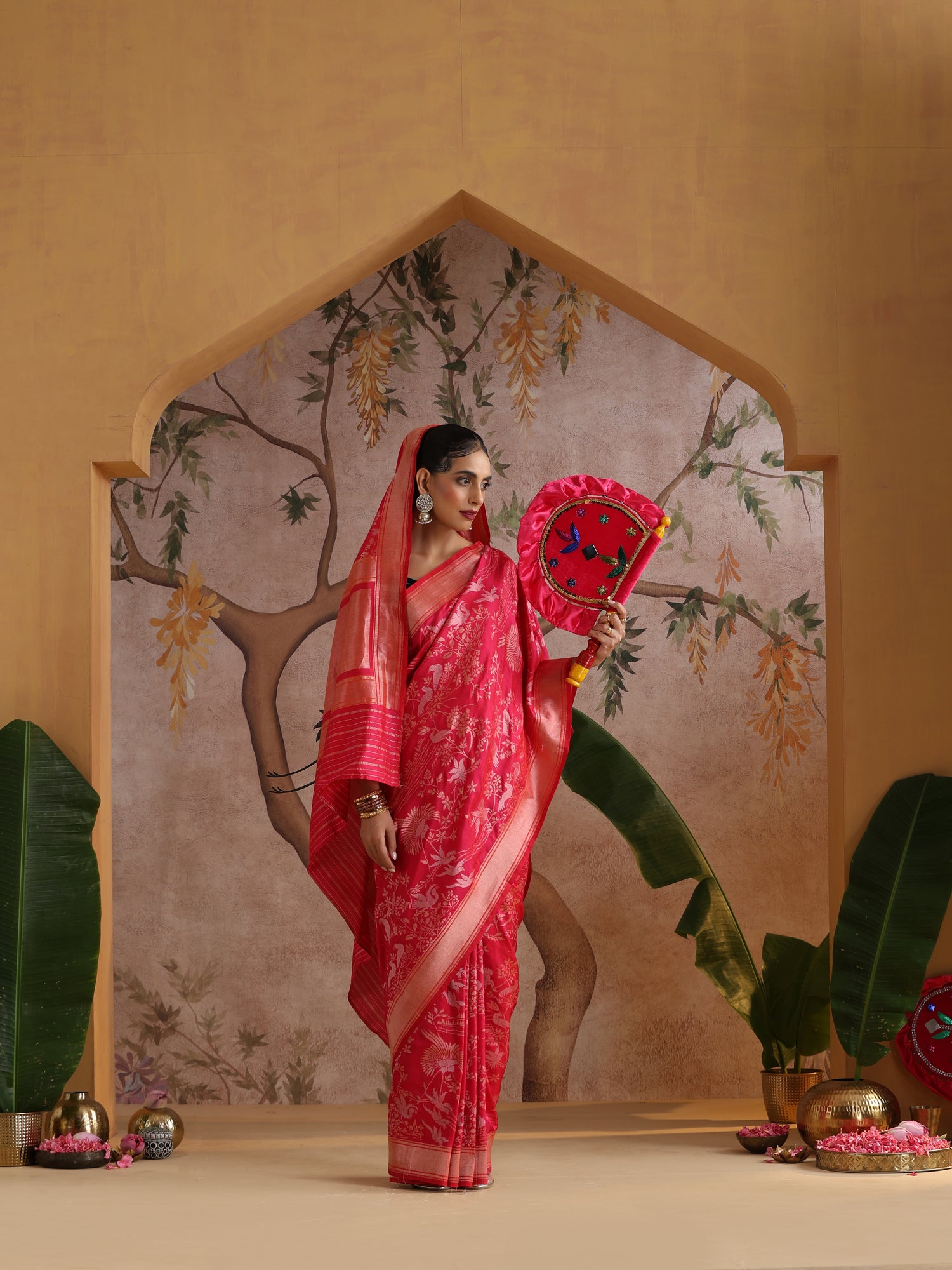Handloom Pure Katan Silk Shikargah Banarasi Saree