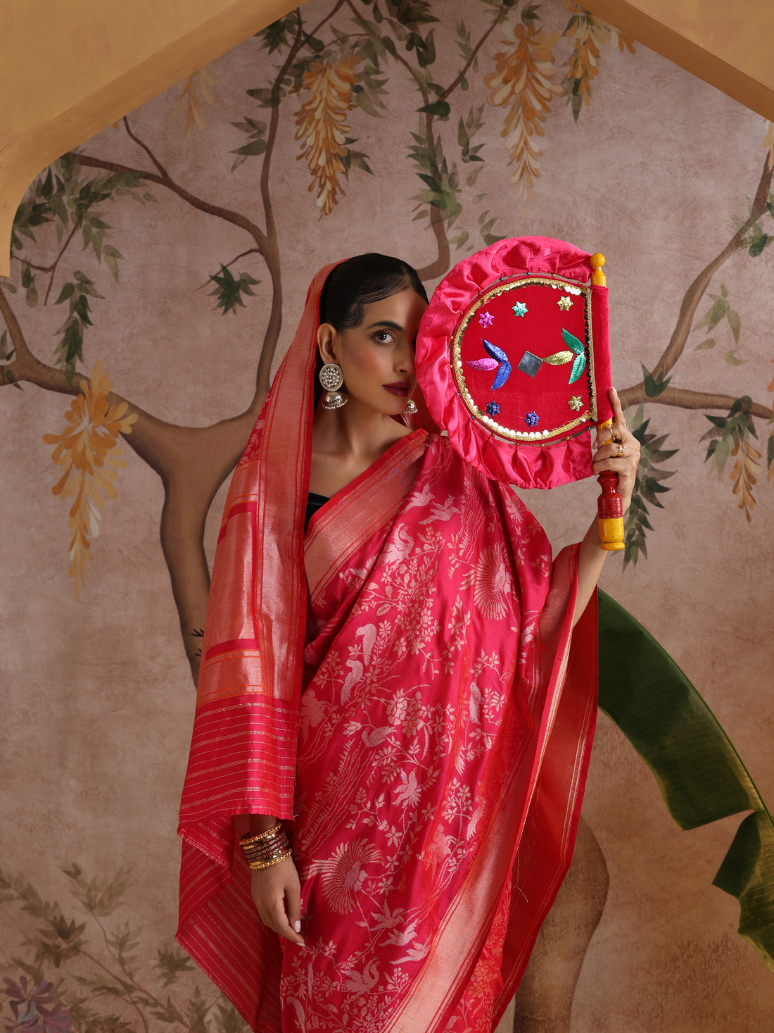 Handloom Pure Katan Silk Shikargah Banarasi Saree