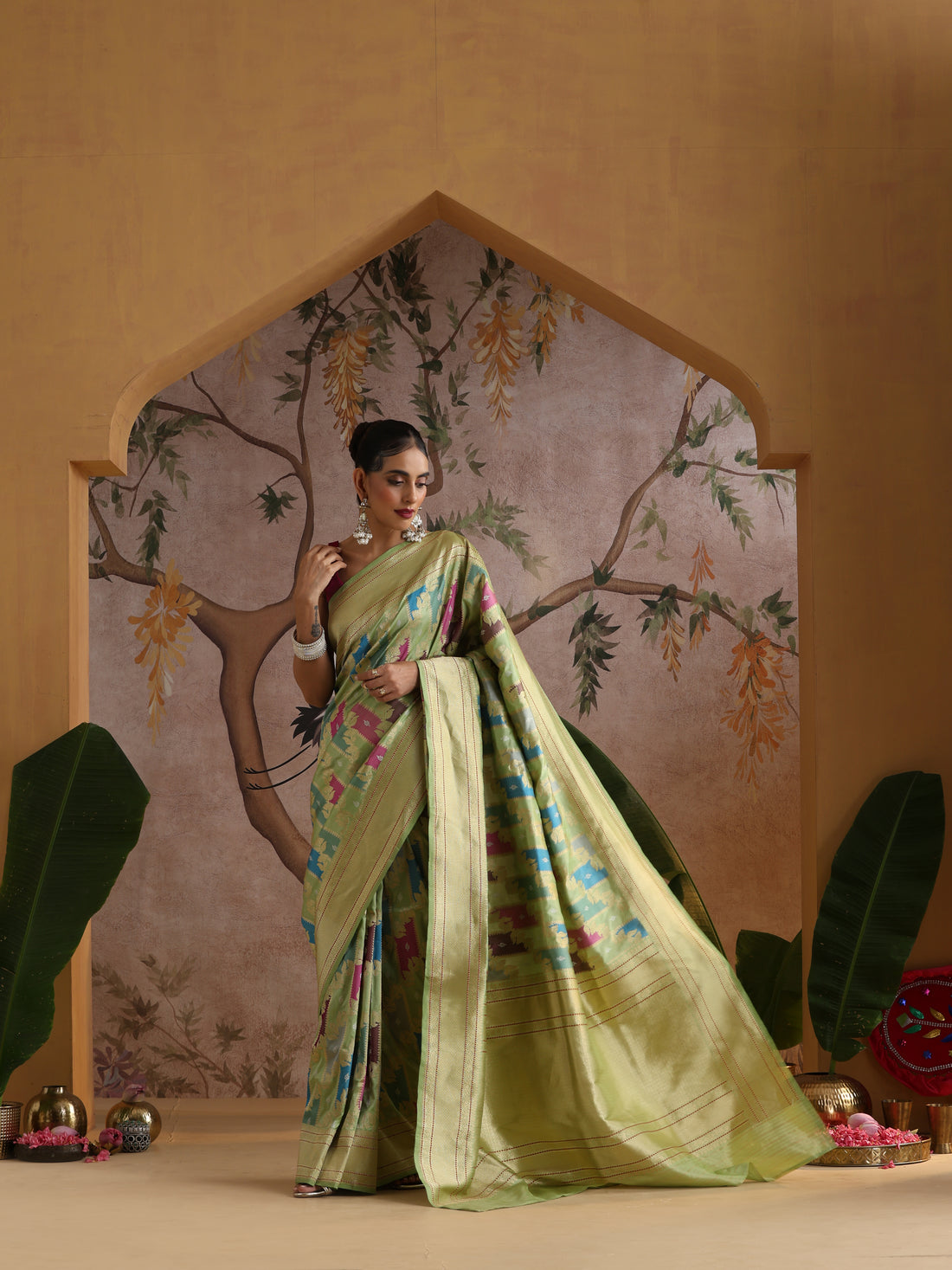 Handloom Banarasi Pure Katan Silk Rangkat Kadwa Saree