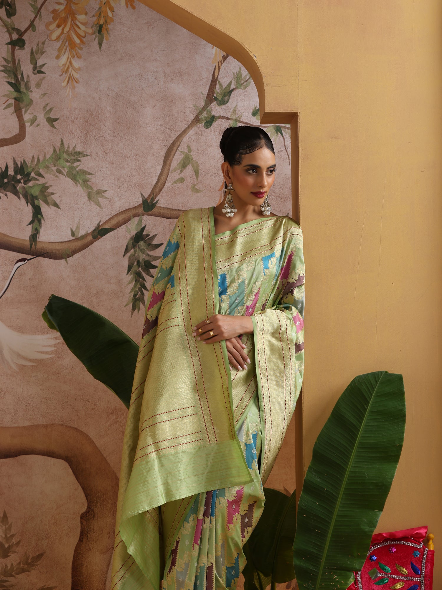 Handloom Banarasi Pure Katan Silk Rangkat Kadwa Saree