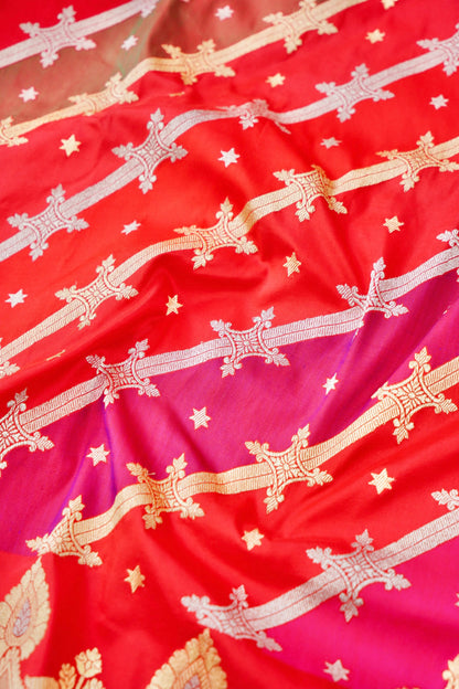 Handloom Banarasi Rangkat Silk Saree