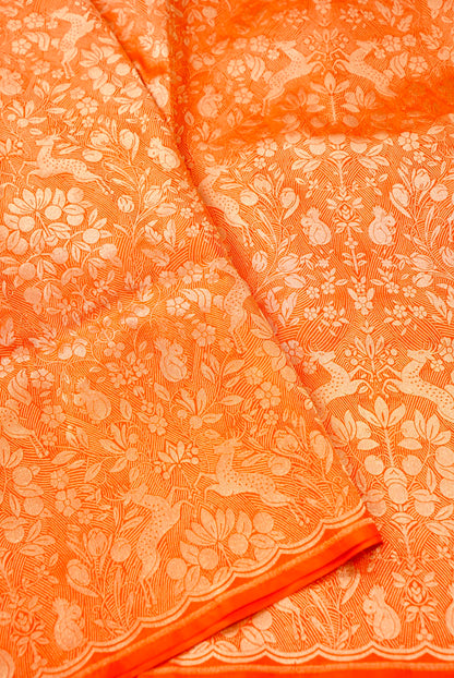Handloom Banarasi Katan Silk Brocade Shikargah Saree