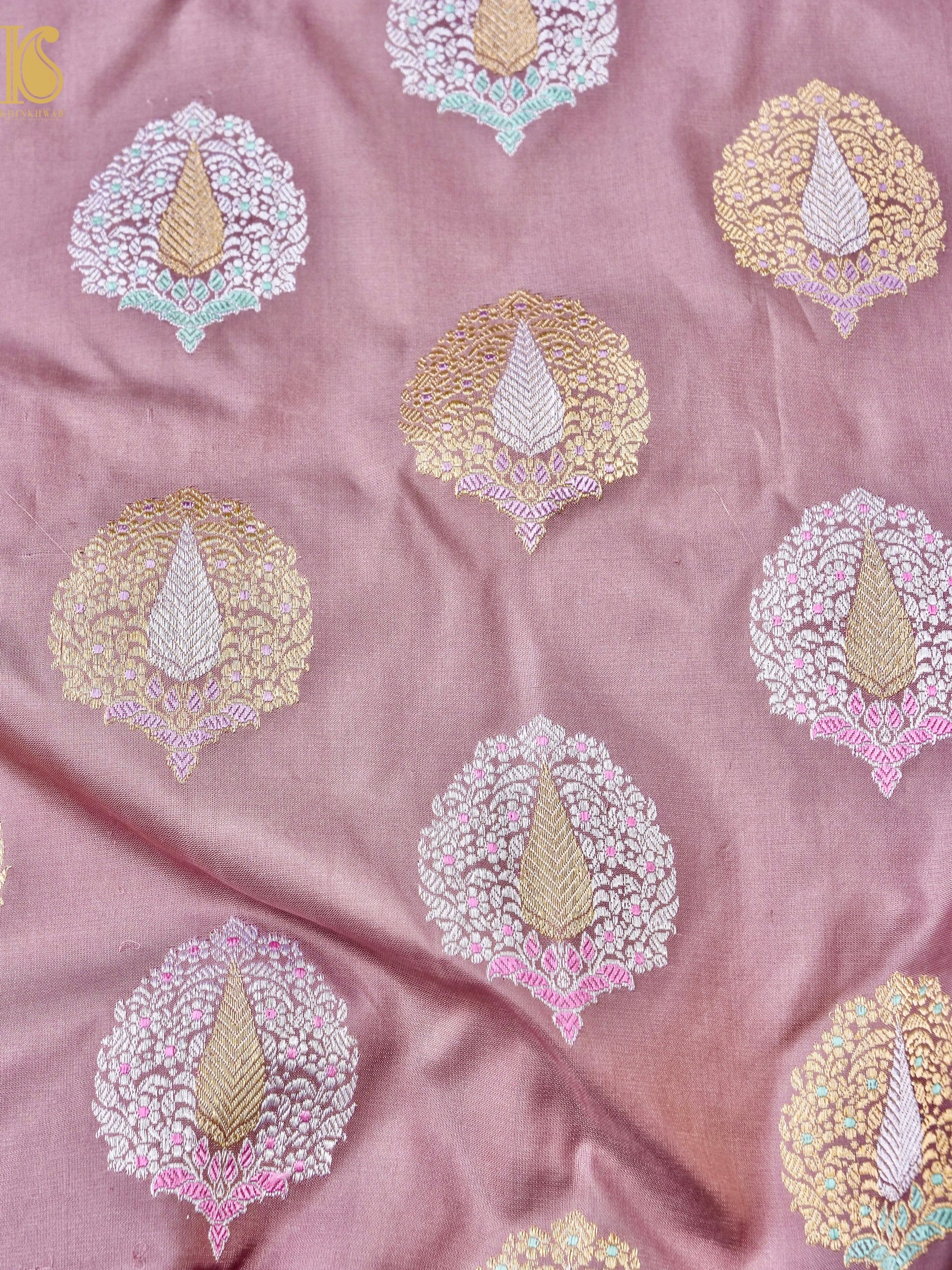 Banarasi Handwoven Katan SIlk Kadwa Mor Saree