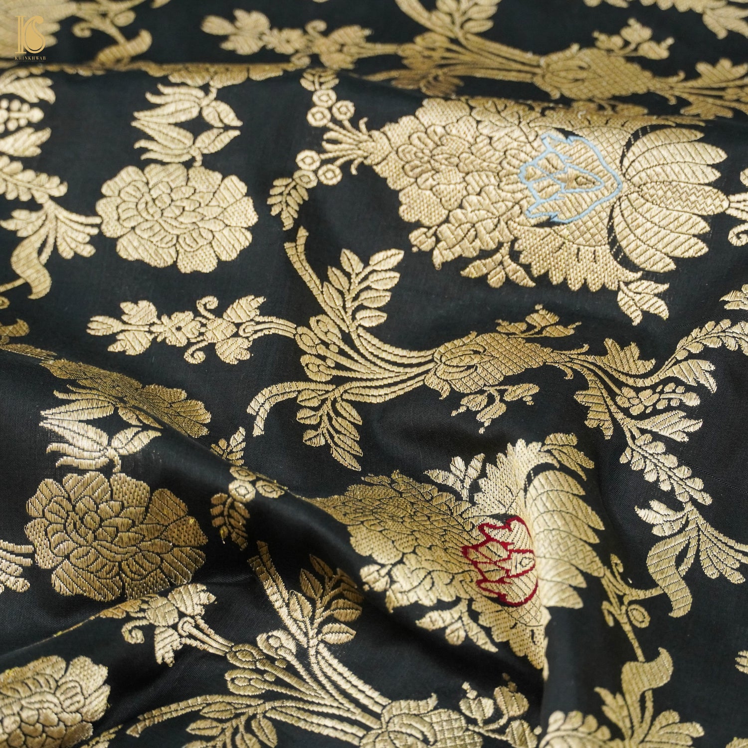 Handwoven Pure Katan Silk Banarasi Mughal Boota Saree - Khinkhwab