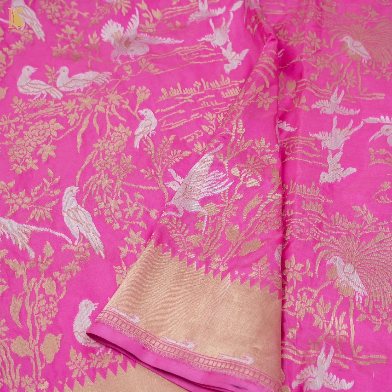 Katan Silk Shikargah Banarasi Saree | Bulbul - Khinkhwab