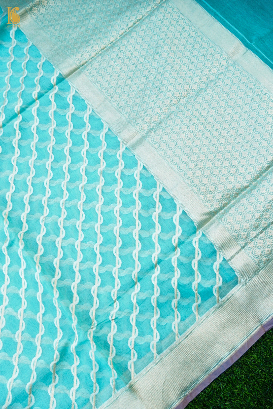 Handloom Kora Cotton Banarasi Resham Weave Saree