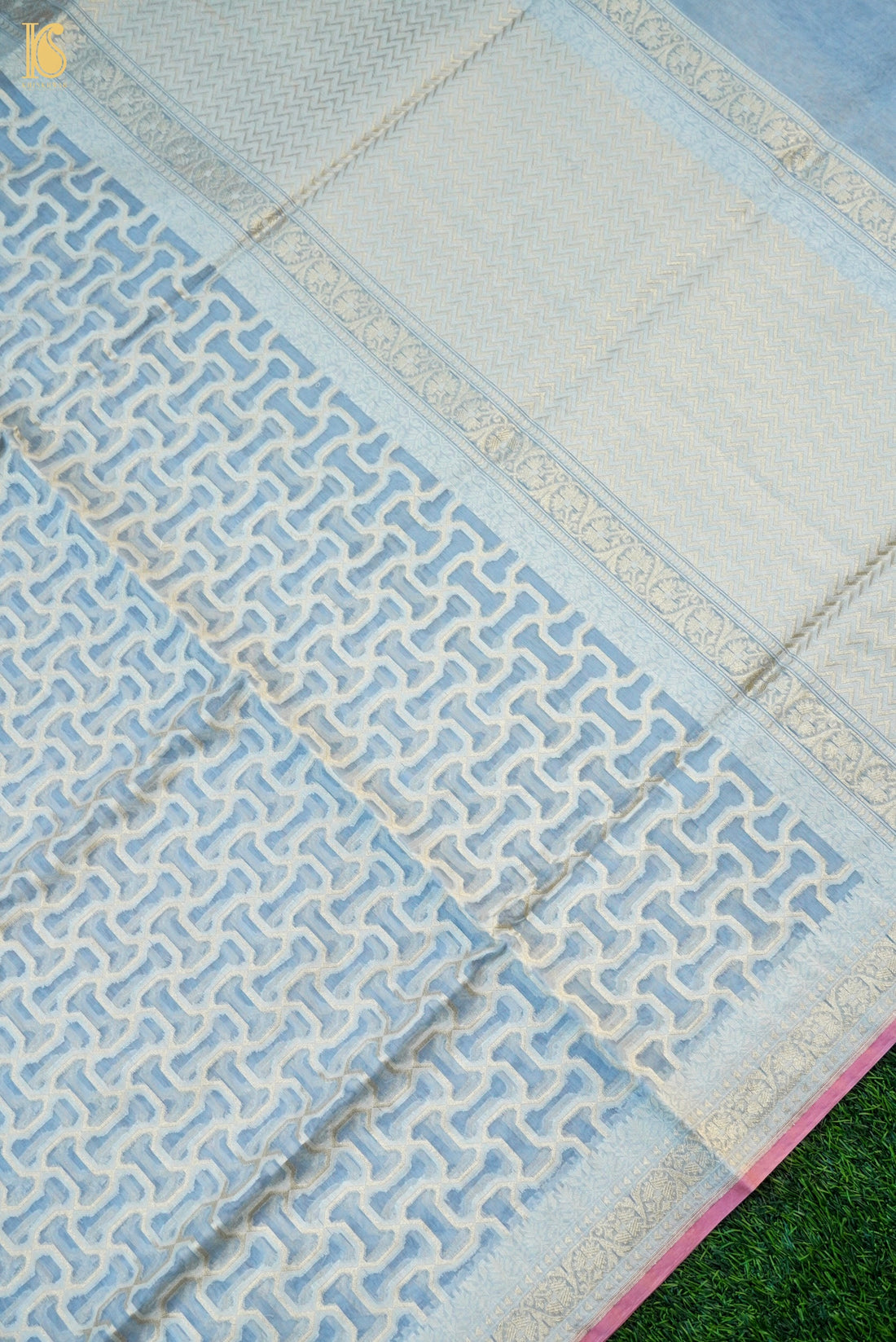 Handloom Kora Cotton Banarasi Resham Weave Saree