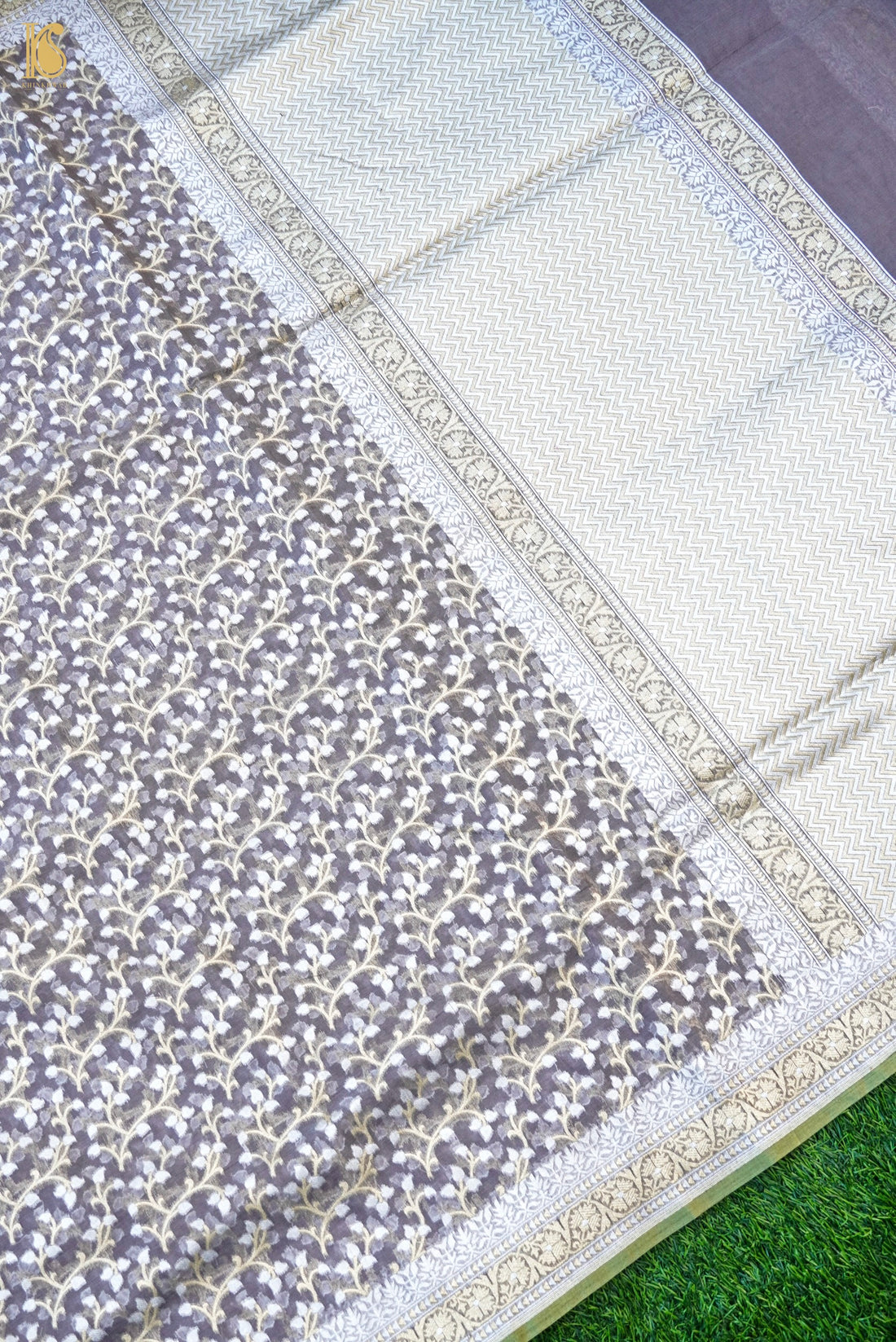 Handloom Kora Cotton Banarasi Resham Weave Saree