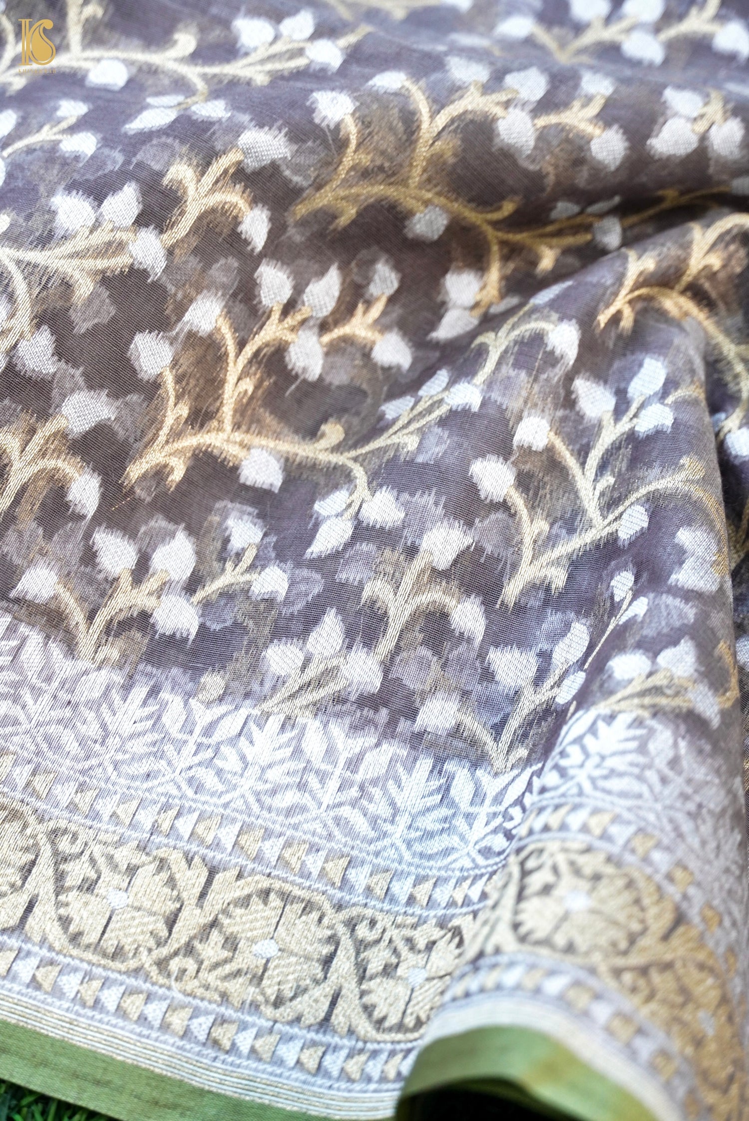 Handloom Kora Cotton Banarasi Resham Weave Saree