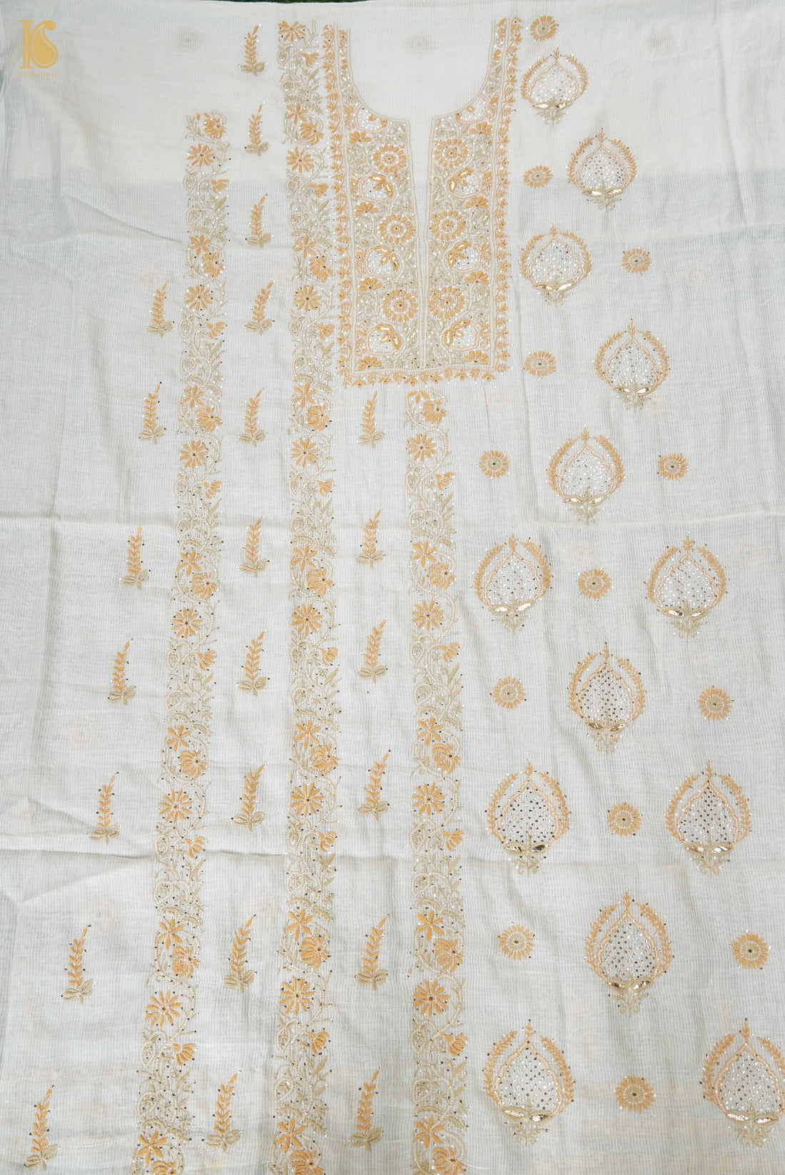 Chikankari Pure Maheshwar Cotton Fabric Set