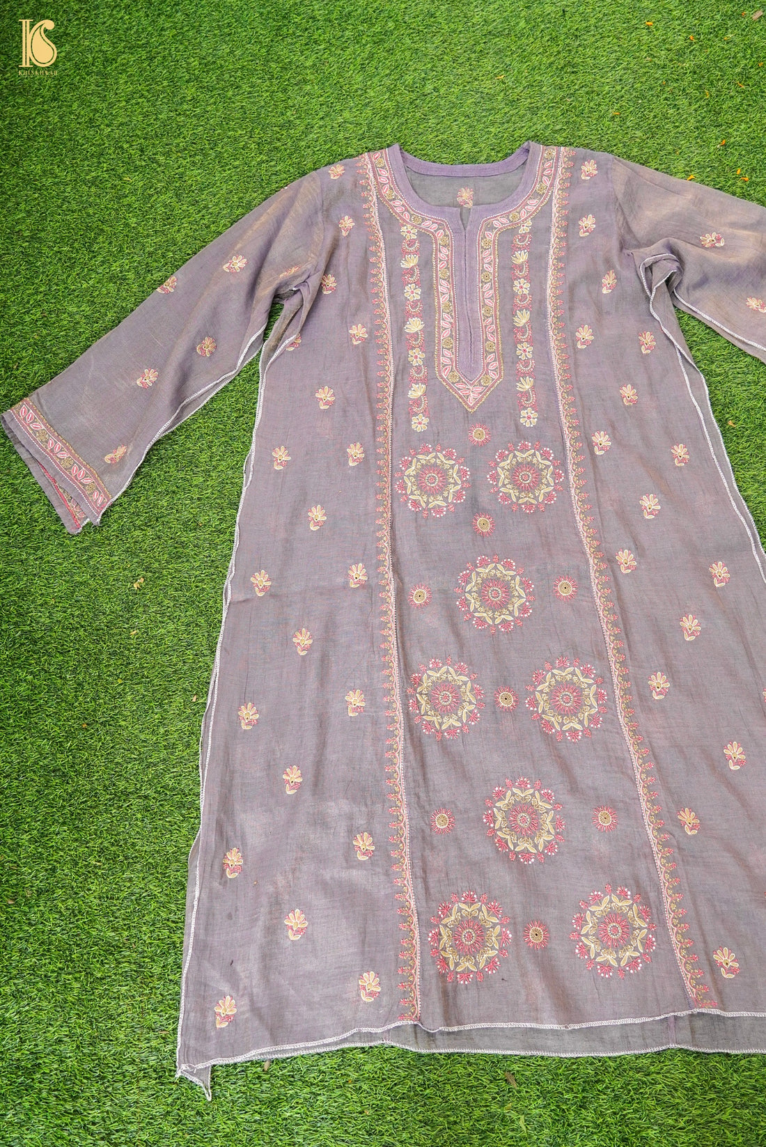 Chikankari Pure Tissue Chanderi Silk Suit Set