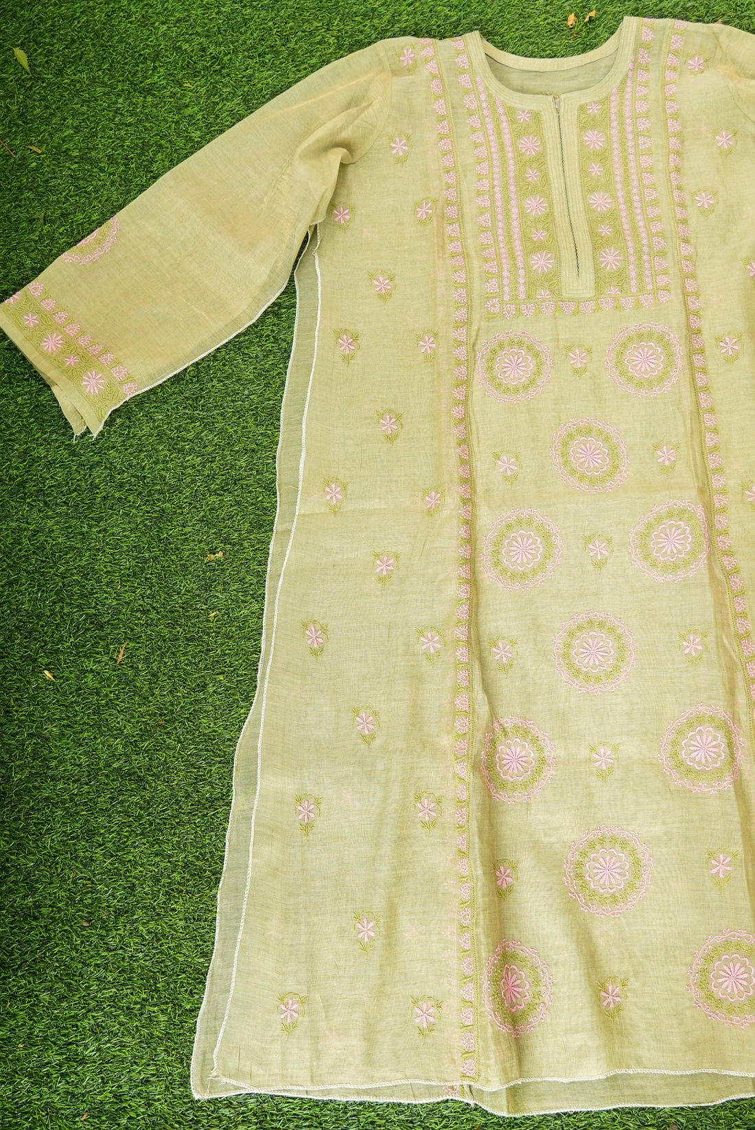 Chikankari Pure Tissue Chanderi Silk Suit Set