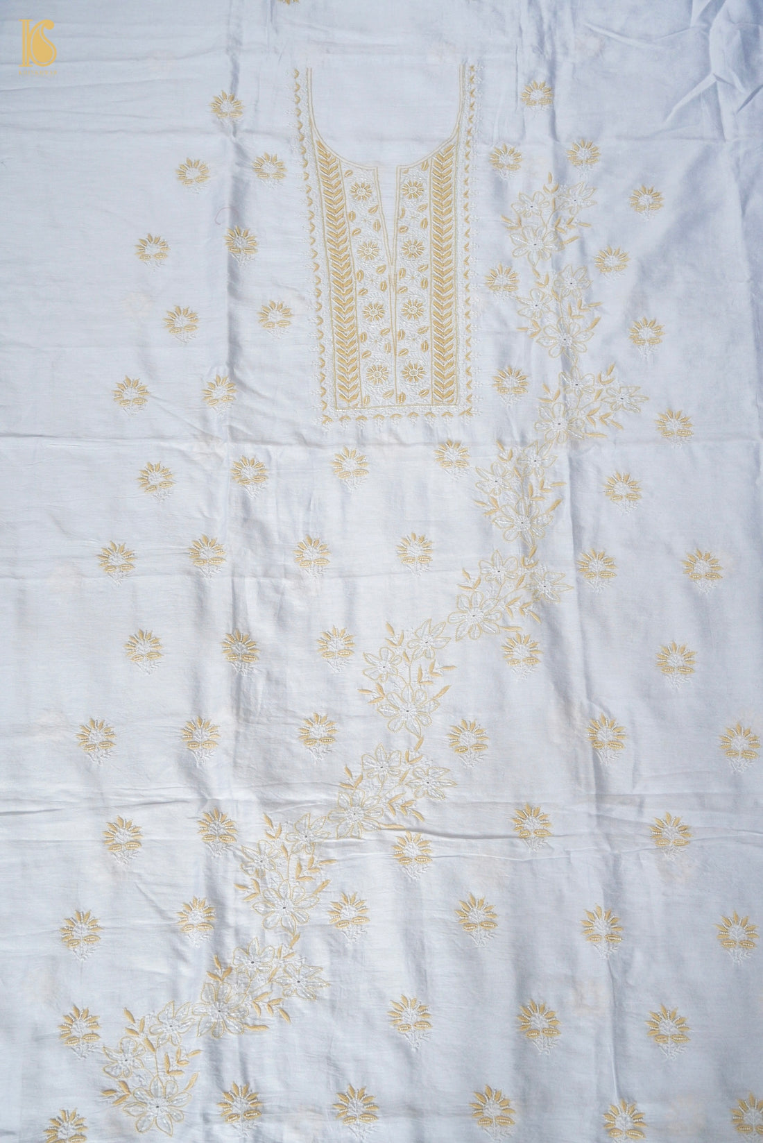 Chikankari Pure Chanderi Fabric Set