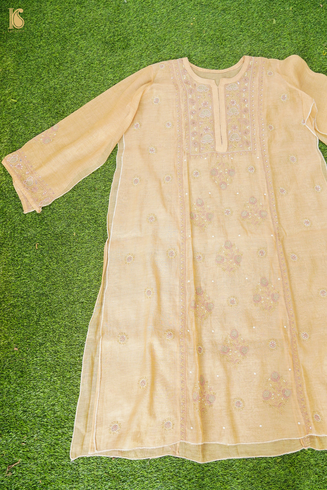 Chikankari Pure Tissue Chanderi Silk Suit Set