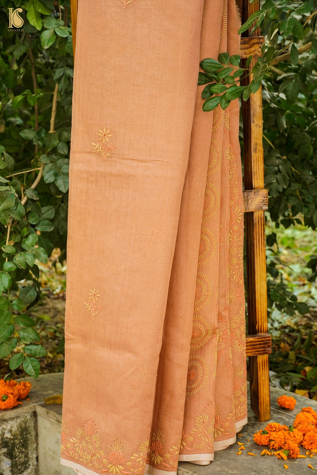 Chikankari Pure Chanderi Saree