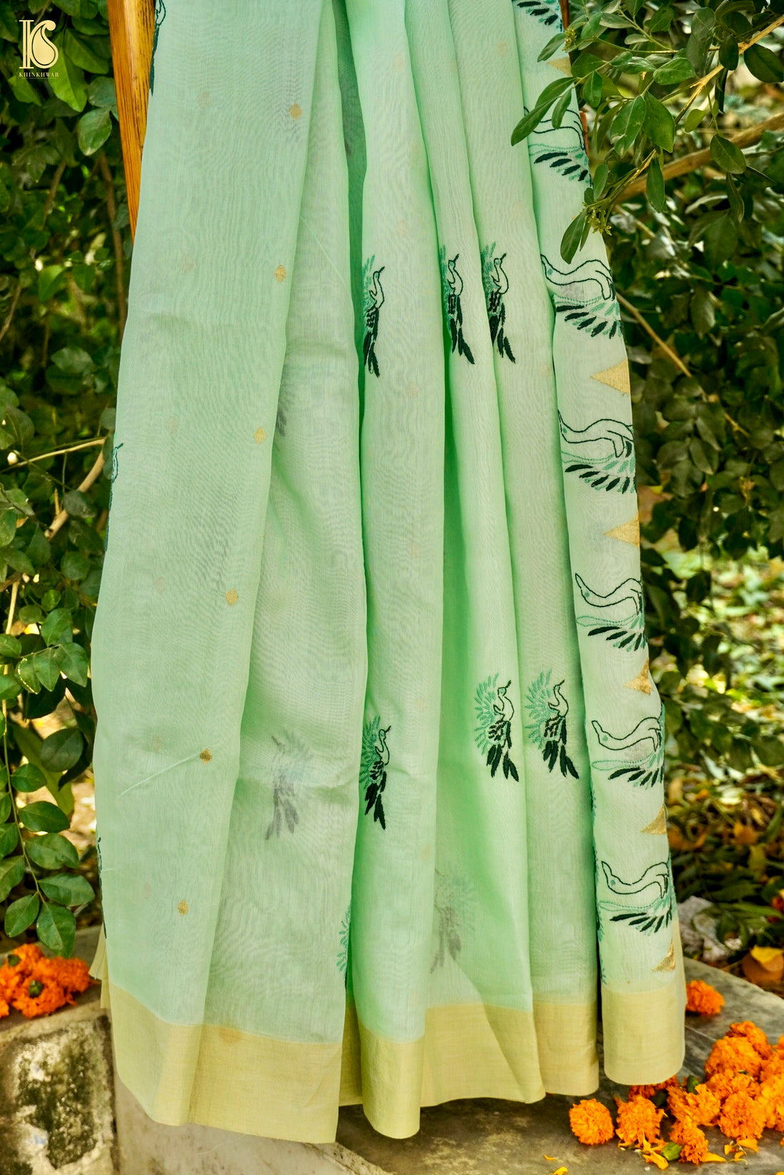 Chikankari Pure Chanderi Saree