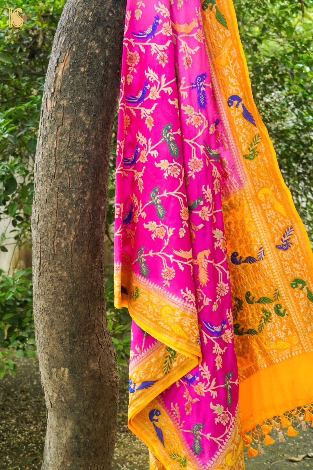 Banarasi Georgette Meenakari Birds Dupatta