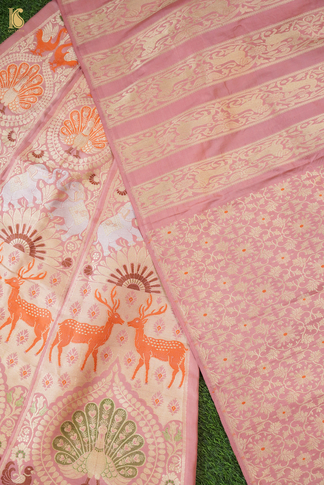 Handloom Banarasi Katan Silk Kalidar Mayura Gajraj Lehenga