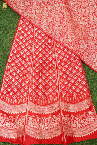 Handloom Banarasi Katan Silk Kalidar Scallop Lehenga