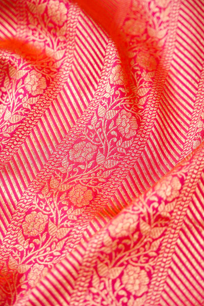 Handloom Banarasi Katan Silk Zari Tanchoi Saree