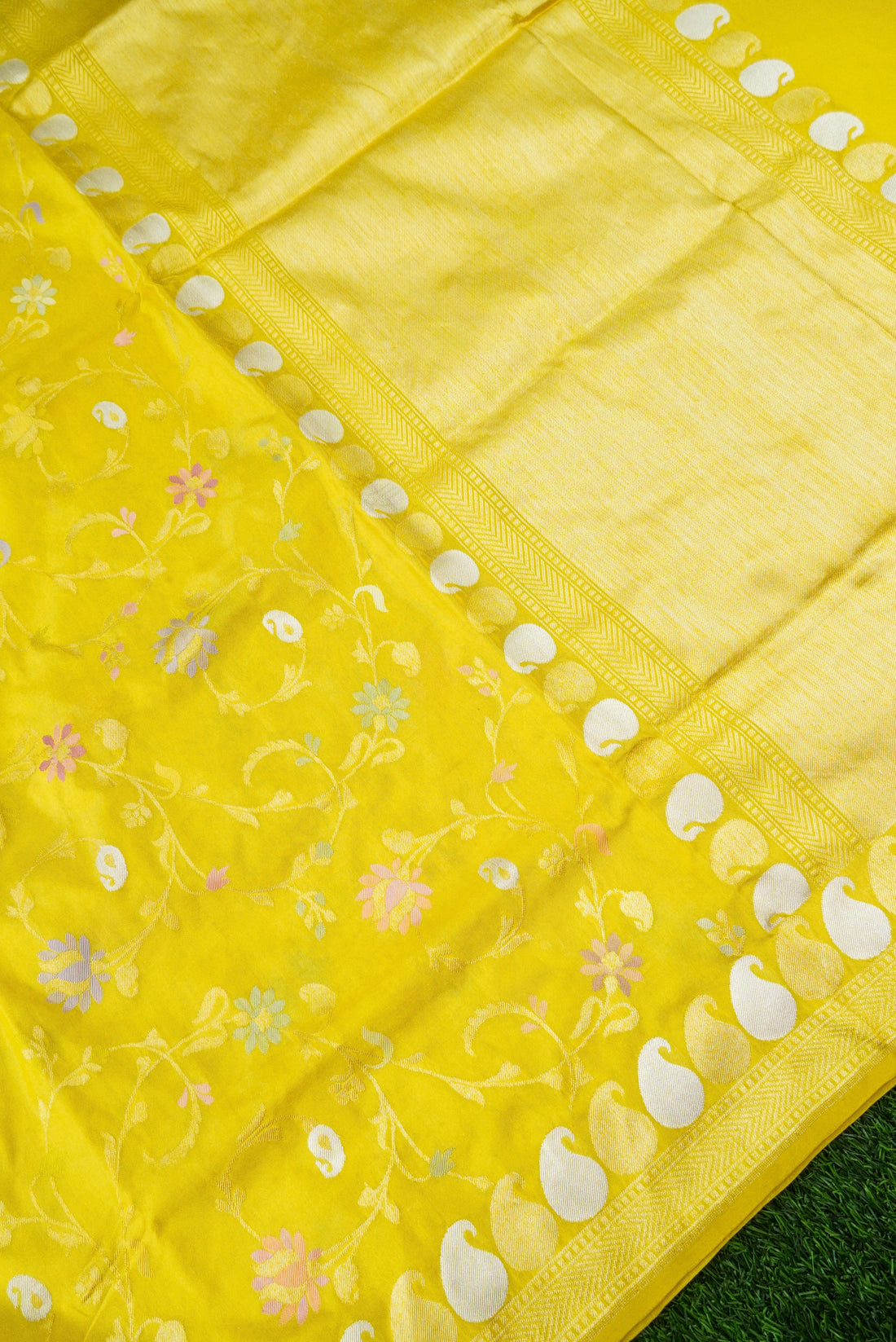 Handloom Banarasi Real Silver Zari Cotton Saree