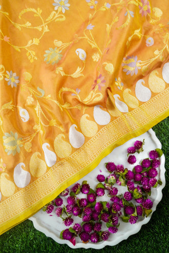 Handloom Banarasi Real Silver Zari Cotton Saree