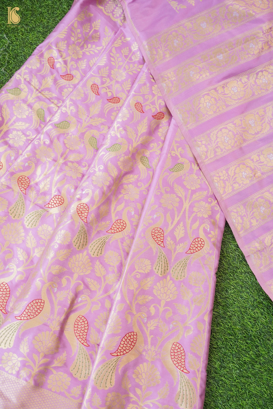 Handloom Banarasi Katan Silk Kalidar Peacock Lehenga