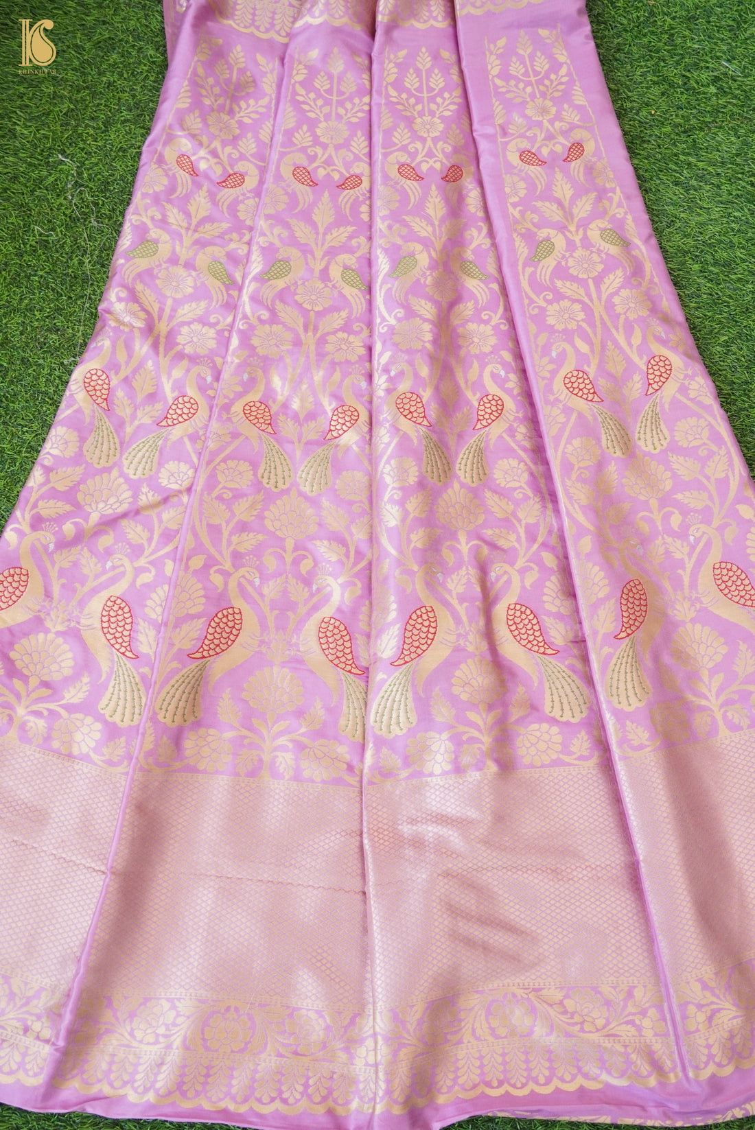 Handloom Banarasi Katan Silk Kalidar Peacock Lehenga