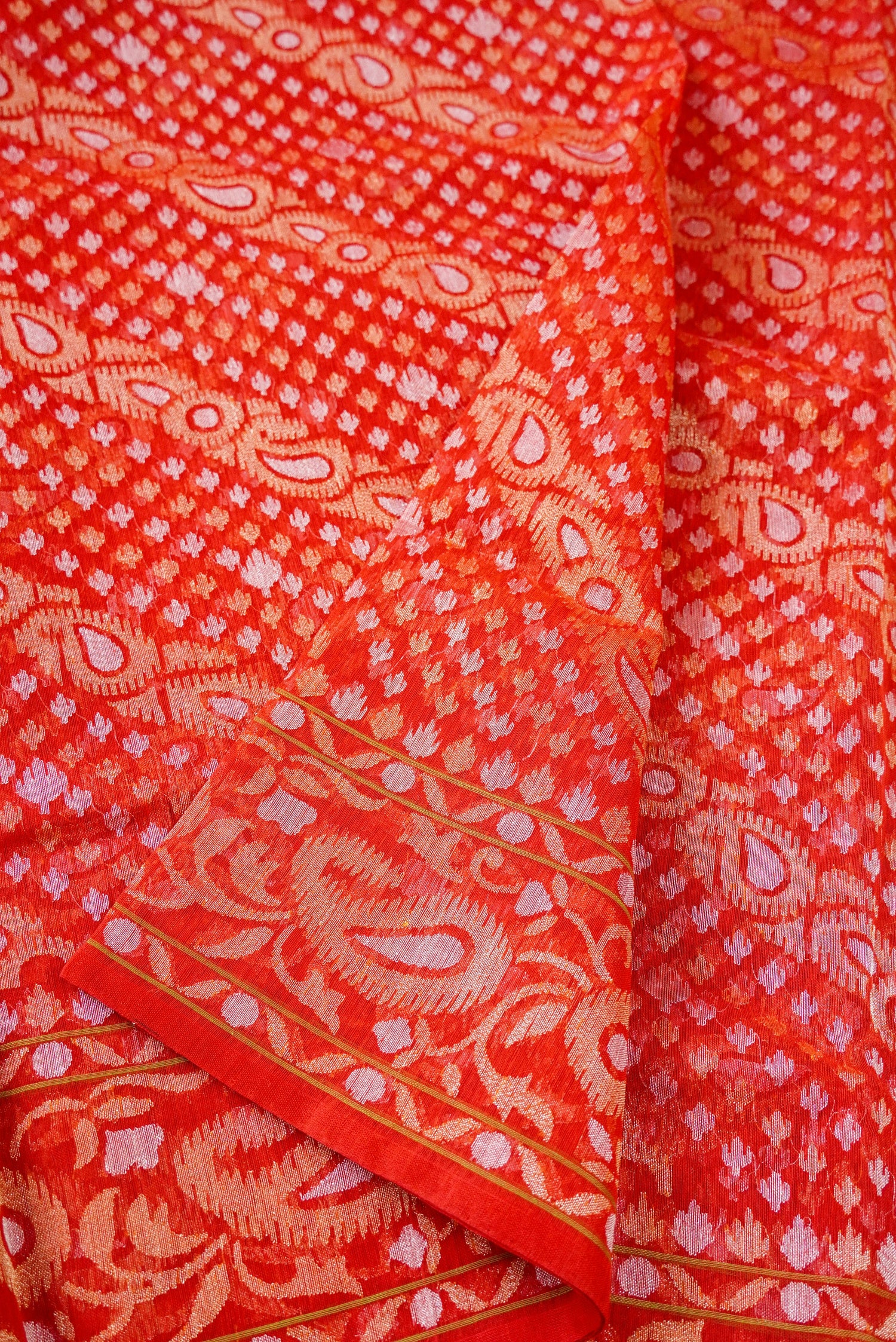 Handloom Banarasi Real Silver Zari Cotton Rakhtambari Saree