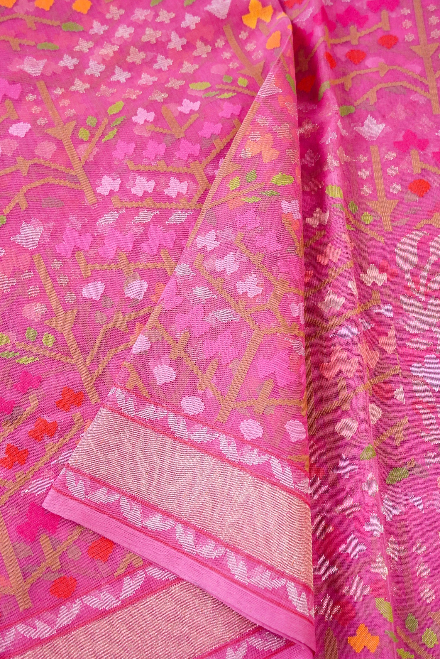 Handloom Banarasi Real Silver Zari Cotton Saree