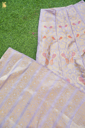 Handloom Banarasi Katan Silk Kalidar Peacock Lehenga