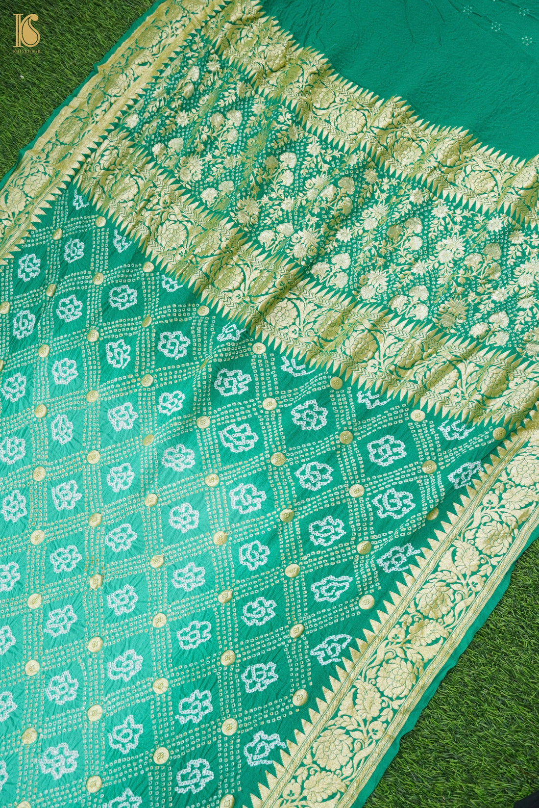 Banarasi Bandhani Ashrafi Boota Georgette Saree