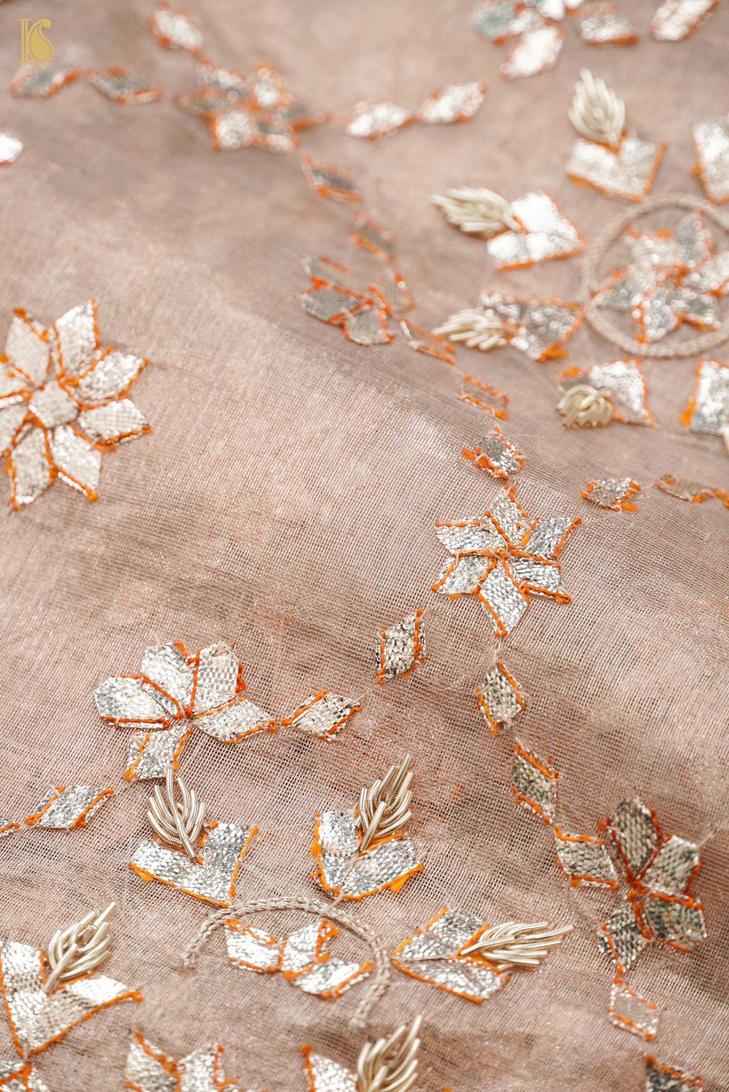 Handwoven Tissue Silk Embroidery Saree