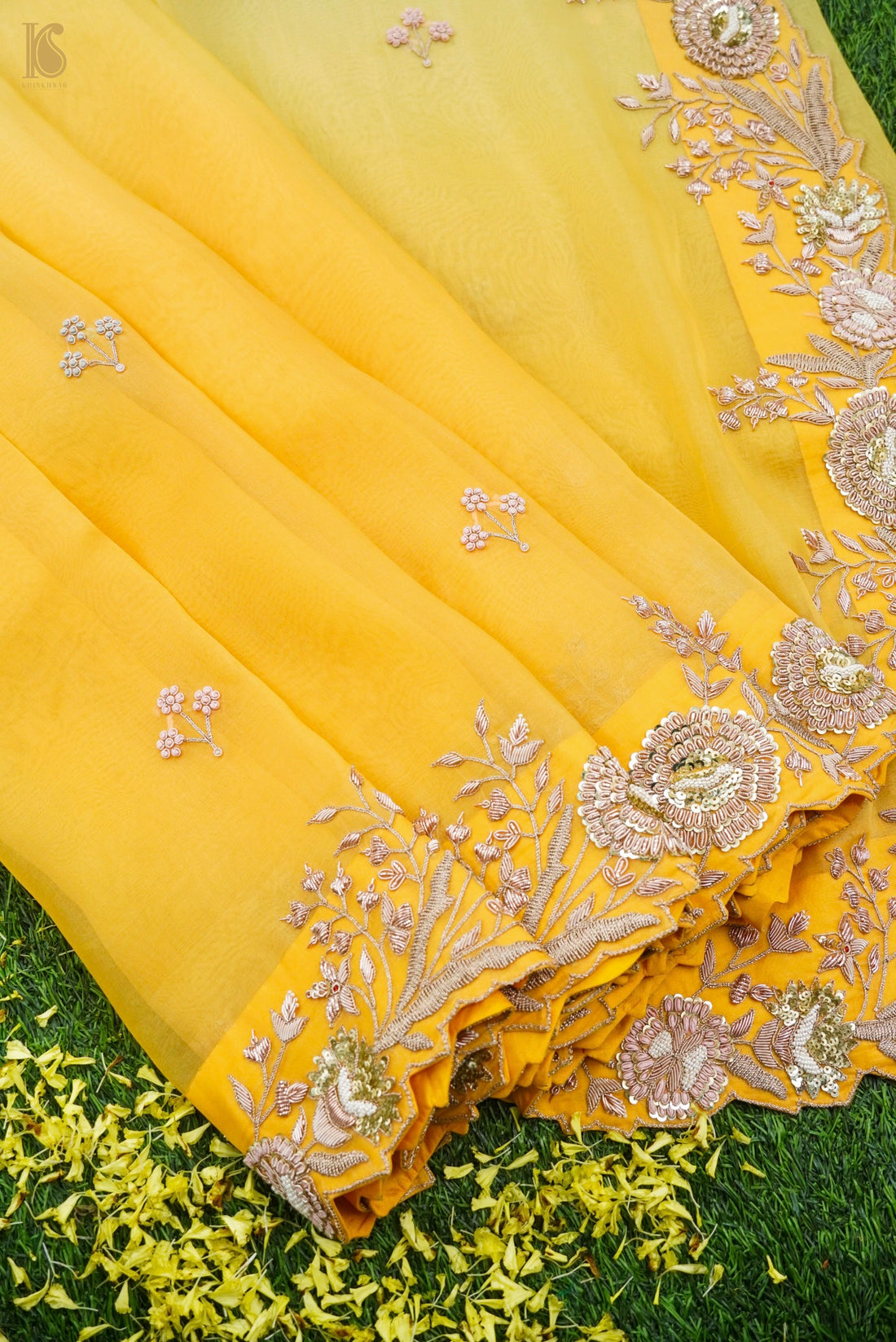 Handwoven Organza Silk Embroidery Saree