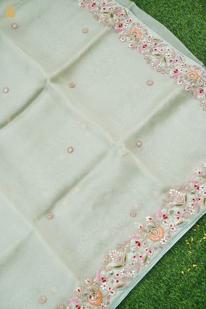 Handwoven Organza Silk Embroidery Saree