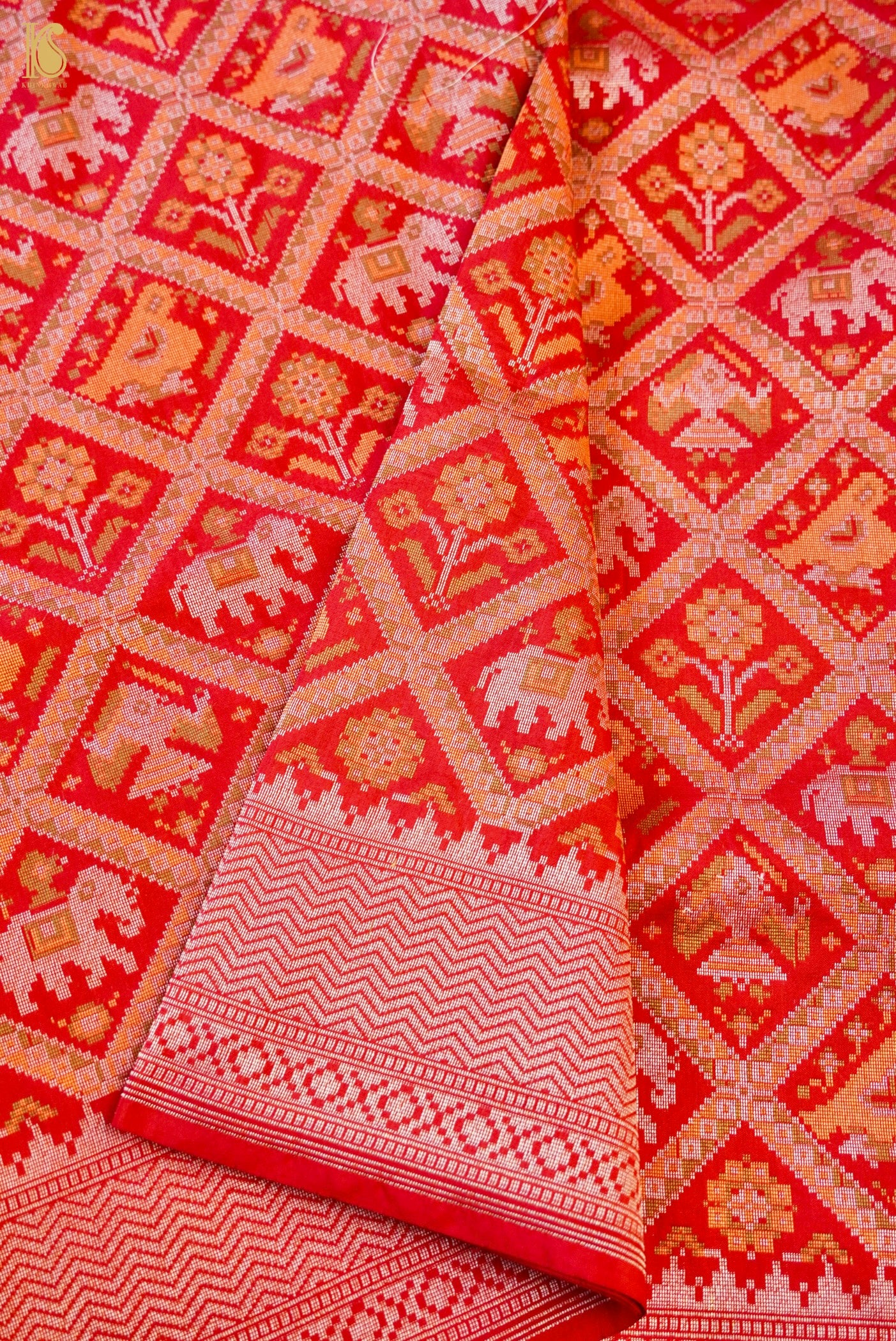 Handwoven Banarasi Katan Silk Patola Saree